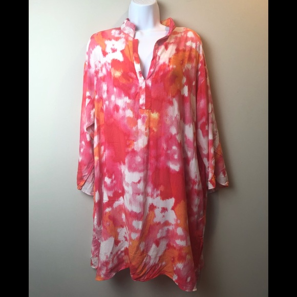 Natori Tops - Natori Watercolor Print Tunic